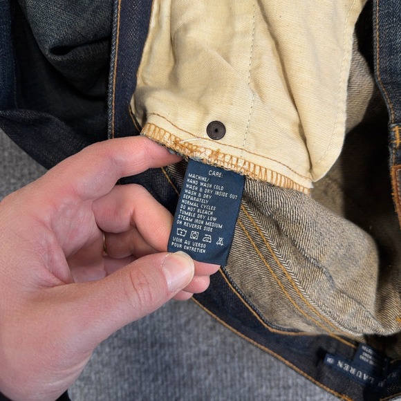 Vintage Ralph Lauren Jeans Women 32x34 Dark Raw Selvedge Boot Cut Flare Y2K 90s - Picture 12 of 15